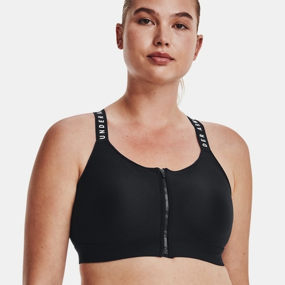 Under Armour Infinity High Zip Bra - Black/White Size XS High Support NEW! - Picture 4 of 17